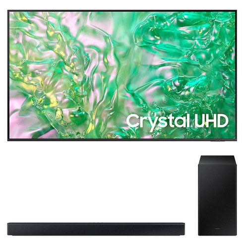 삼성전자 4K UHD Crystal TV + 사운드바 세트, 189cm(75인치), KU75UD8000FXKR(TV),HW-C450 (사운드바), 벽걸이형, 방문설치