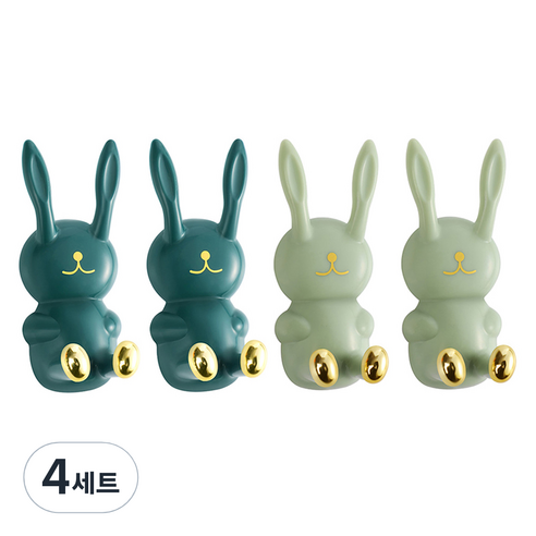 모나코올리브 래빗 다용도 걸이 2종 세트, 딥그린 + 민트, 4세트