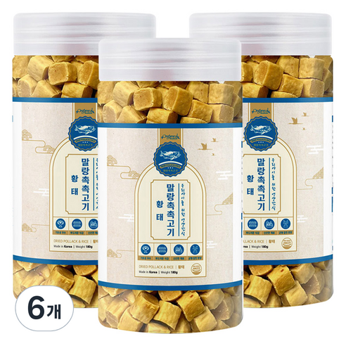 올가밀 강아지 말랑촉촉 져키, 황태, 180g, 6개