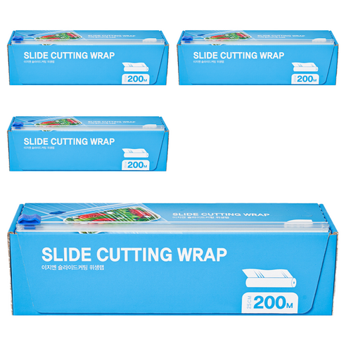 EZn이지엔 슬라이드커팅 위생랩, 200m, 4개