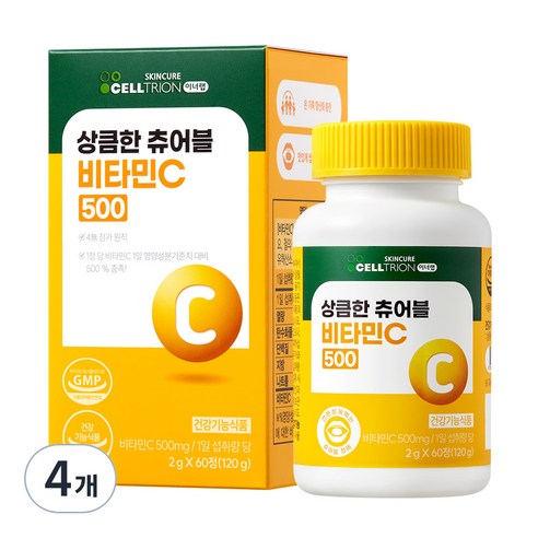 이너랩 상큼한 츄어블 비타민C 500, 60정, 4개