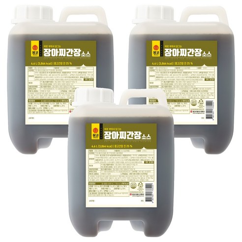 몽고식품 장아찌 간장 소스, 4.6L, 3개