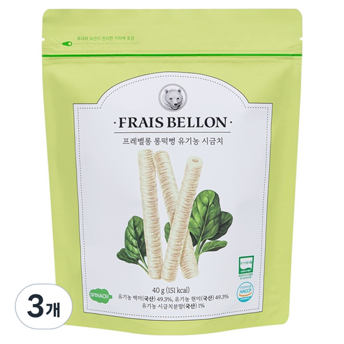 프레벨롱 롱떡뻥, 40g, 3개, 유기농 시금치