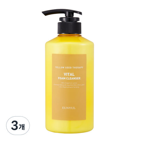 은율 옐로우씨드 테라피 바이탈 폼 클렌징, 500ml, 3개