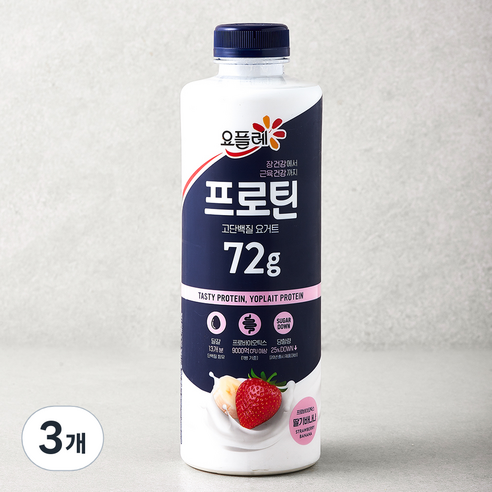 요플레 프로틴 드링크 딸기바나나, 900ml, 3개