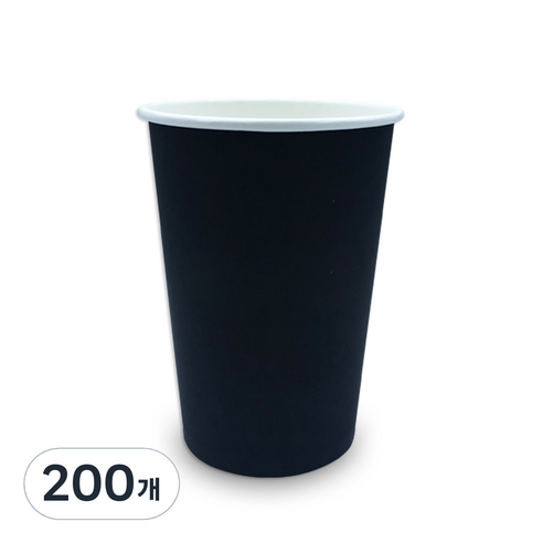 투고팩 디자인 종이컵 블랙 390ml(13온스), 200개