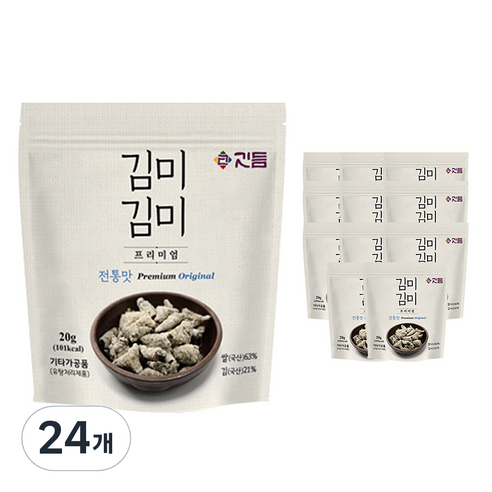 깃듬 김미김미 프리미엄 리얼 김스낵 전통맛, 20g, 24개