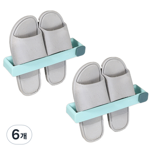 헤라우스점핑 욕실 슬리퍼 실내화 거치대, 블루, 6개