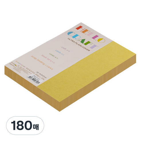 종이문화 친환경색지 레인보우카드 No.6 딥옐로우, 180매
