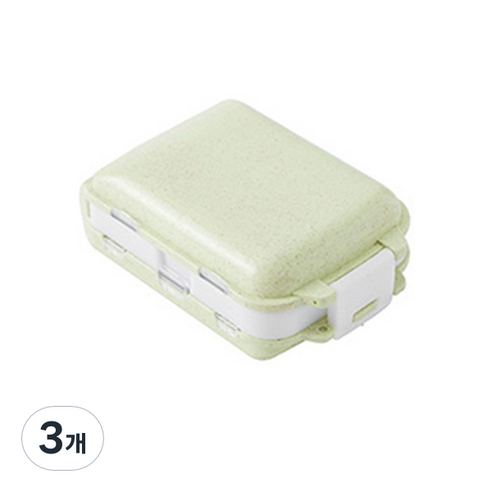 생활살림 파스텔 휴대용 약통 그린, 3개