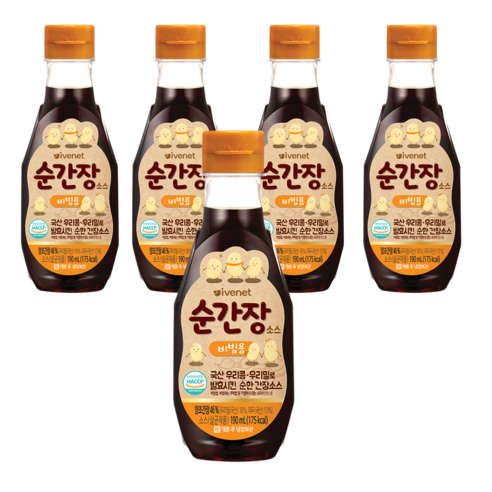 아이배냇베베 순간장 소스 190ml, 비빔용 x 5개, 5개