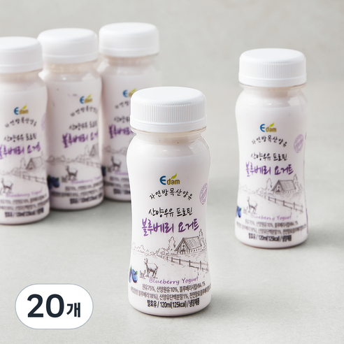 이담 산양우유 프로틴 블루베리 요거트, 120ml, 1개입, 20개