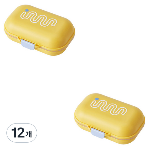 더자카 비비드톤 휴대용 비누케이스 FREE, 비비드 옐로, 12개