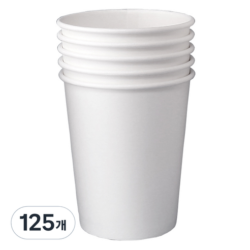 블룸엣홈 카페 무지 종이컵 300ml, 25개입, 5세트