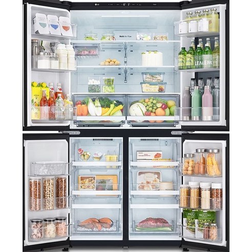 LG 전자 디오스 오브제컬렉션 4도어 냉장고: 넉넉한 공간, 최첨단 기능, 세련된 디자인