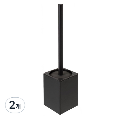모나코올리브 무타공 감성호텔 알루미늄 변기 청소솔, 블랙, 2개