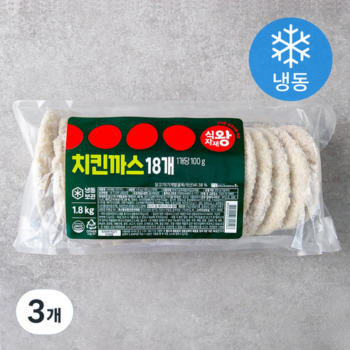 식자재왕 실속 치킨까스 (냉동), 1.8kg, 3개