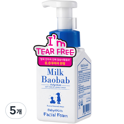 밀크바오밥 베이비 앤 키즈 티어프리 페이셜 폼 오렌지향, 300ml, 5개