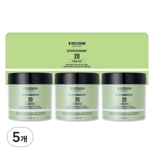 더블유드레스룸 퍼퓸 탈취제 20번 플라워샵 본품 세트, 330g, 5개