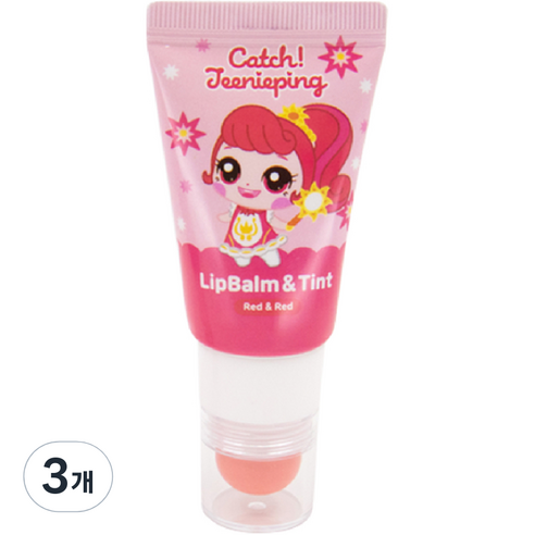 참존 캐치티니핑 3 듀얼 립밤틴트 나나핑, 코랄핑크, 3개