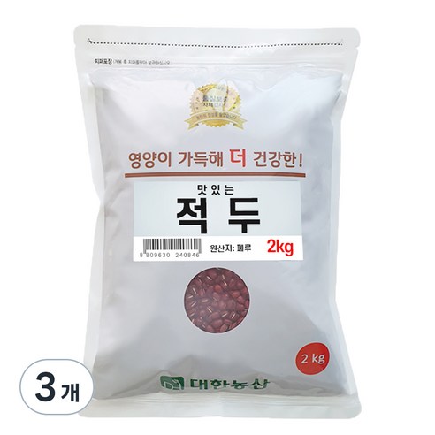 대한농산 맛있는 적두, 2kg, 3개