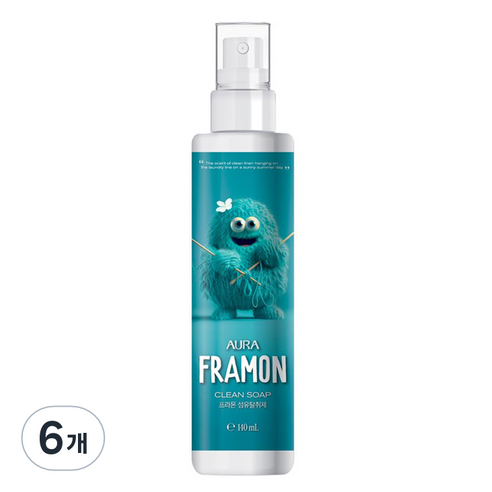 아우라 프라몬 섬유탈취제 클린솝, 140ml, 6개