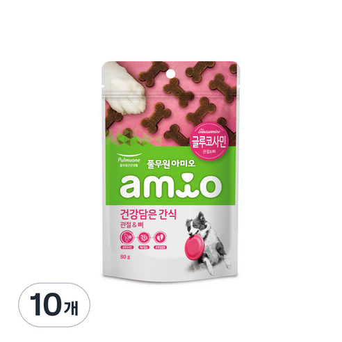 풀무원아미오 강아지 건강담은 간식 영양제, 뼈/관절강화, 10개, 80g