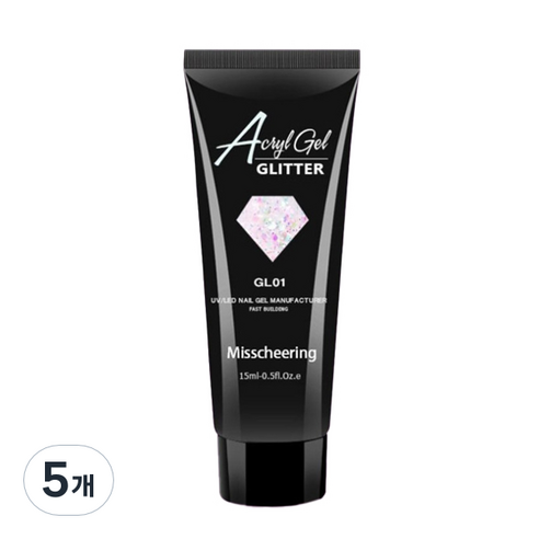 에스떼오뜨젠 스위스녹스 셀프 인조 손톱 연장 폴리젤 15ml, GL01, 5개