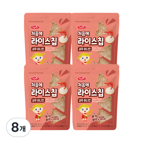 베베스트 처음에 바삭바삭 라이스칩 30g, 새우어니언, 8개