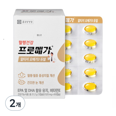 프로메가 알티지 오메가3 듀얼 60정 2개 세트
헬스/건강식품 프로메가 알티지 오메가3 듀얼 60정 2개 세트
헬스/건강식품