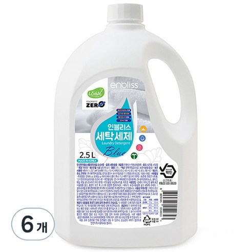 인블리스 블루 세탁세제 꽃향 본품, 2.5L, 6개