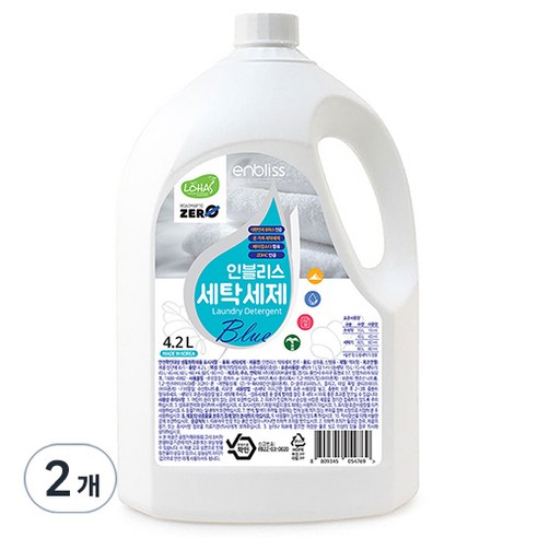 인블리스 블루 세탁세제 꽃향 본품, 4.2L, 2개