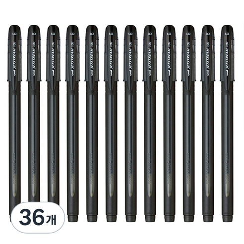미쯔비시 유니 제트스트림 캡식펜 SX-101 1.0mm, 블랙, 36개