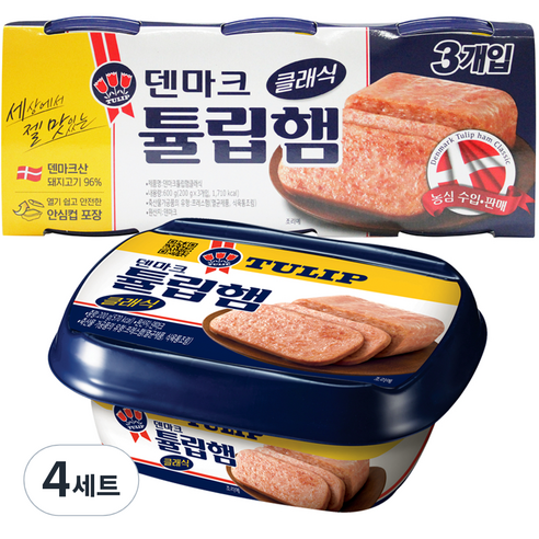 농심 덴마크 튤립 햄 클래식, 600g, 4개