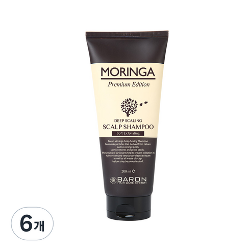 바론 모링가 스칼프 스크럽 샴푸, 200ml, 6개