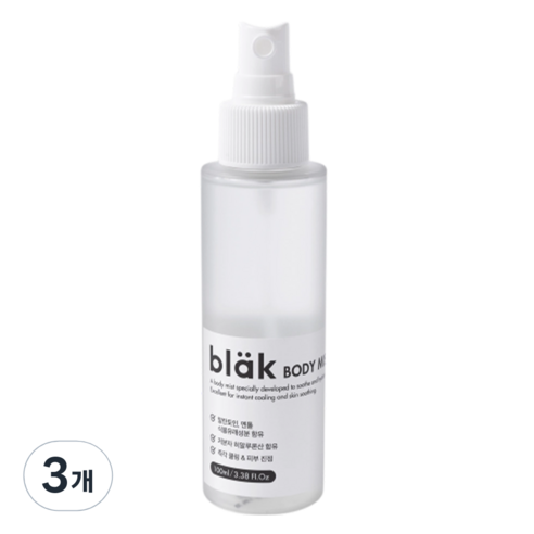 블락 진정 바디미스트, 3개, 100ml