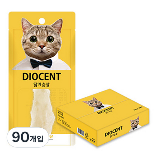 디오센트 고양이 간식 통살 닭, 닭가슴살, 22g, 90개
