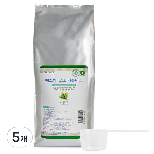 예꼬맘 밀크 버블바스 입욕제 피톤치드향 리필, 1000g, 5개
