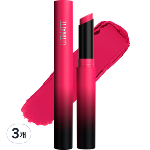 메이블린 뉴욕 얼티매트 립스틱 1.7g, 399 비비드 핑크, 3개