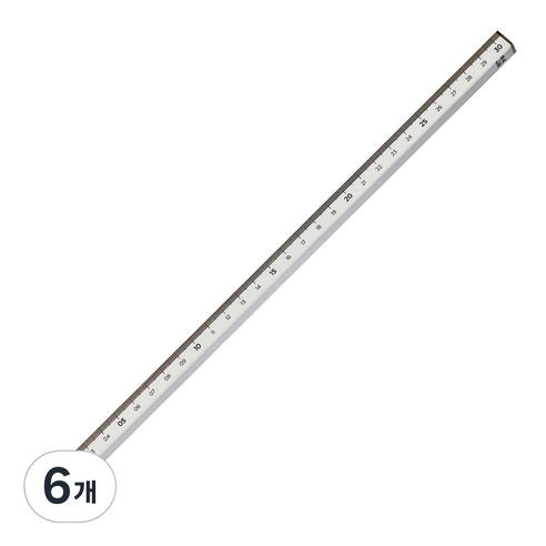 롭다 아크릴스틱자 30cm, Mud Grey, 6개