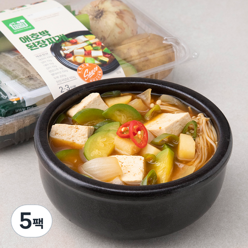 프레시밀 애호박 된장찌개 밀키트 2~3인분, 710g, 5팩