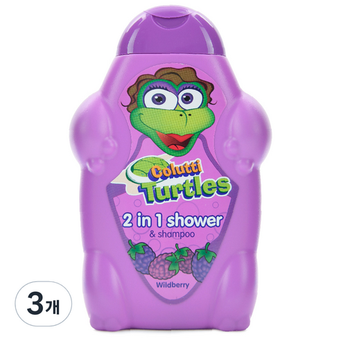 콜루티 레암 터틀 스마일 샤워 앤 샴푸 투 와일드베리향, 500ml, 3개