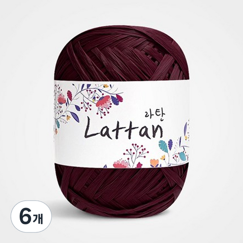 yarna 라탄 라피아 뜨개실 40g, 16번 무광, 6개