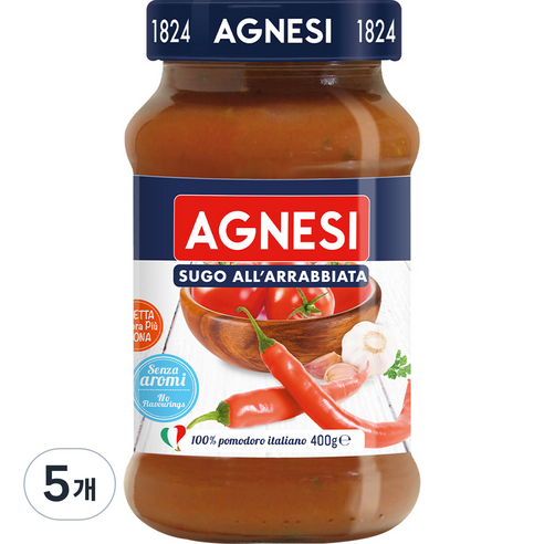 아그네시 아라비아따 토마토 파스타 소스, 400g, 5개