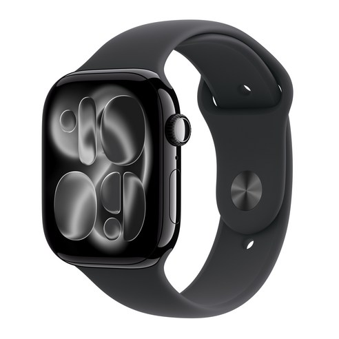 Apple 2025 애플워치 11, 제트 블랙, 46mm, GPS+Cellular, 알루미늄,제트 블랙/블랙 스포츠 밴드, M/L