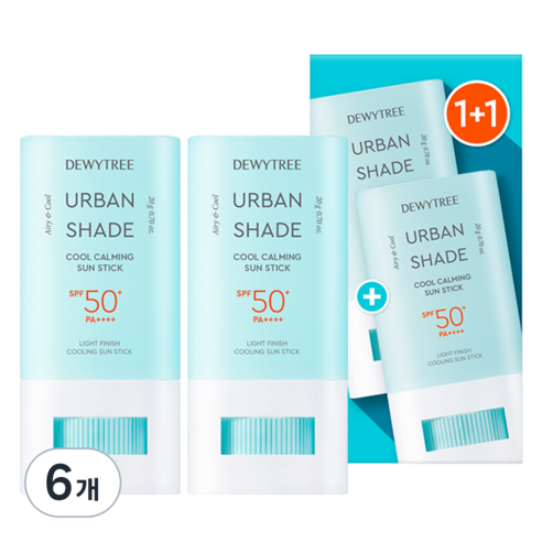 듀이트리 어반쉐이드 쿨카밍 선스틱 SPF50+ PA++++, 20g, 6개