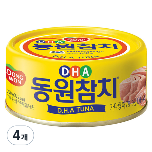 동원 DHA참치, 250g, 4개