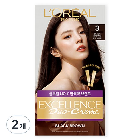 로레알파리 NEW 엑셀랑스 듀오크림, 3호 블랙 브라운, 2개
