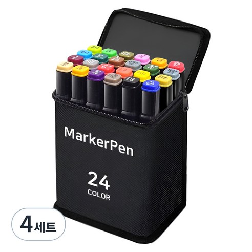 다다 디자인 드로잉 마카펜 천케이스, 24색, 4세트