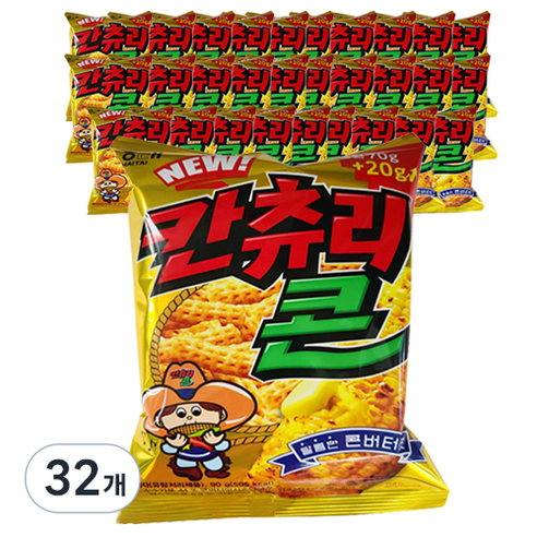 해태제과 칸츄리콘 콘버터맛, 90g, 32개